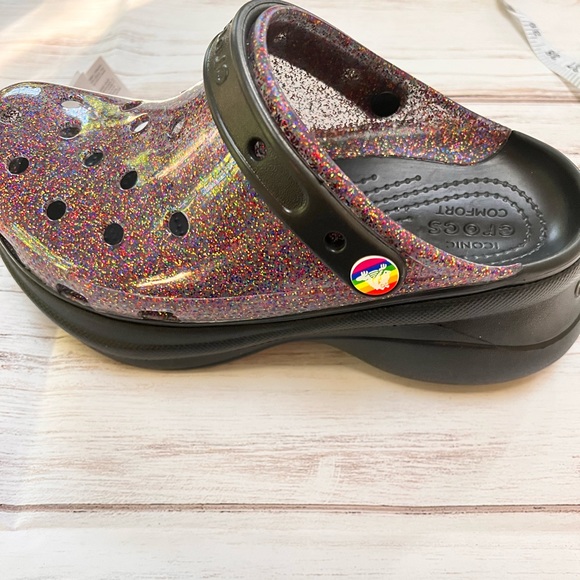 CROCS Shoes Crocs Iconic Comfort Classic Glitter Bae Platform Pride